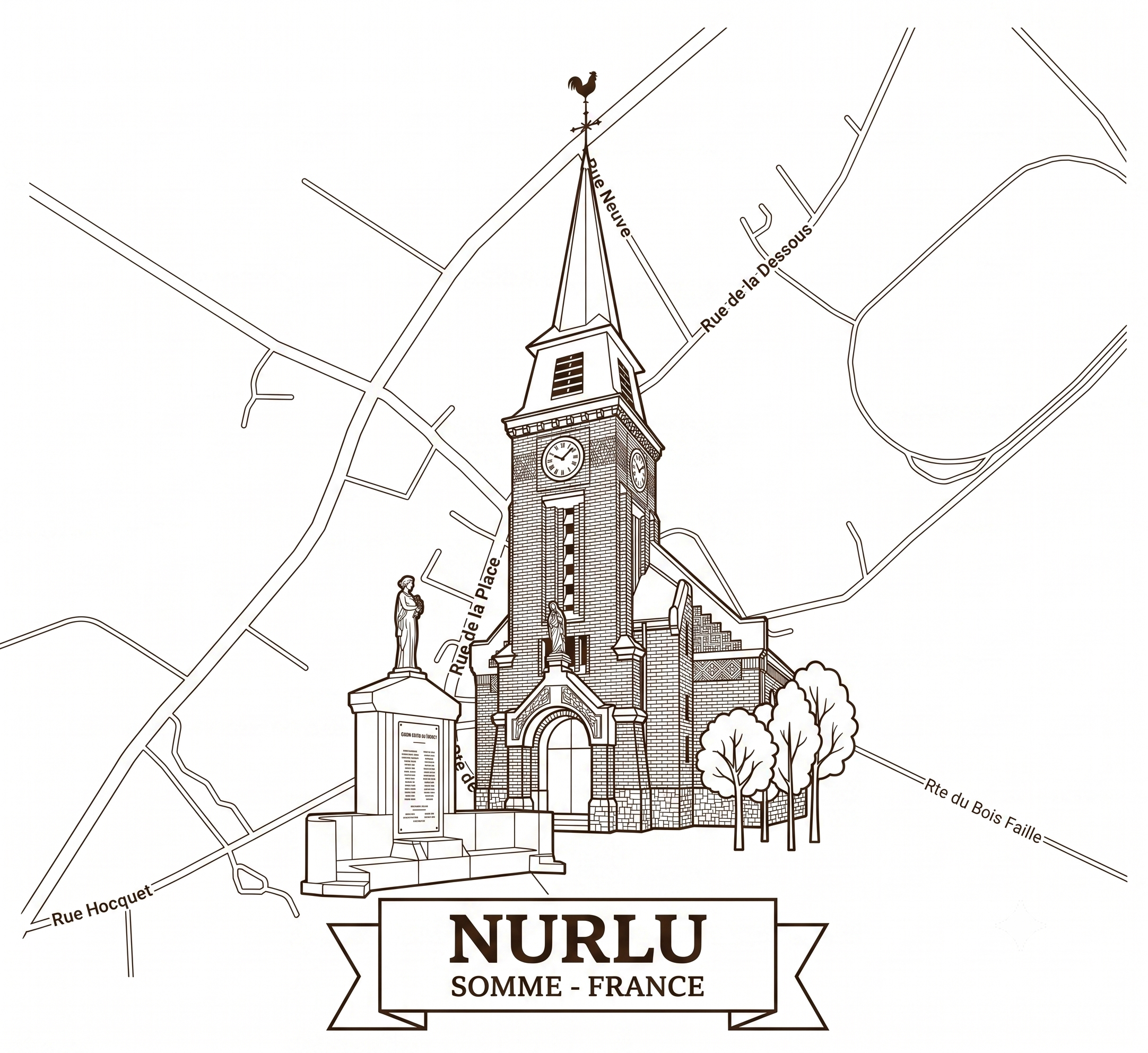 Gravure sur Bois - Village et Patrimoine de Nurlu